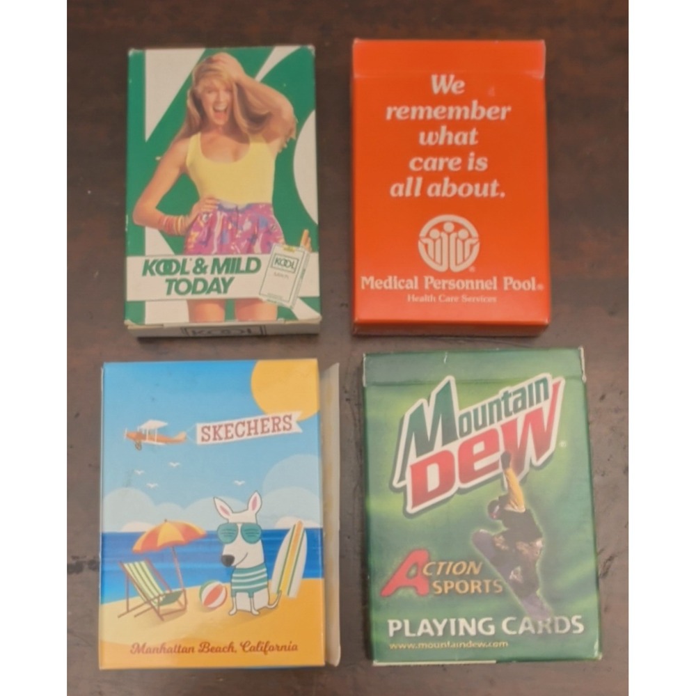 Advertising Playing Cards Lot Skechers Mountain Dew Kool Mild Medical Personnel